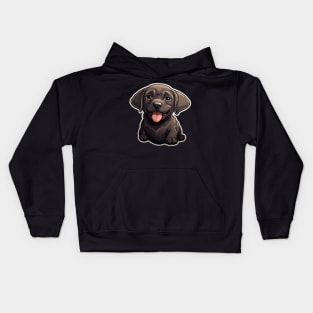 Cute Black Labrador Dog - Dogs Chocolate Labradors Kids Hoodie